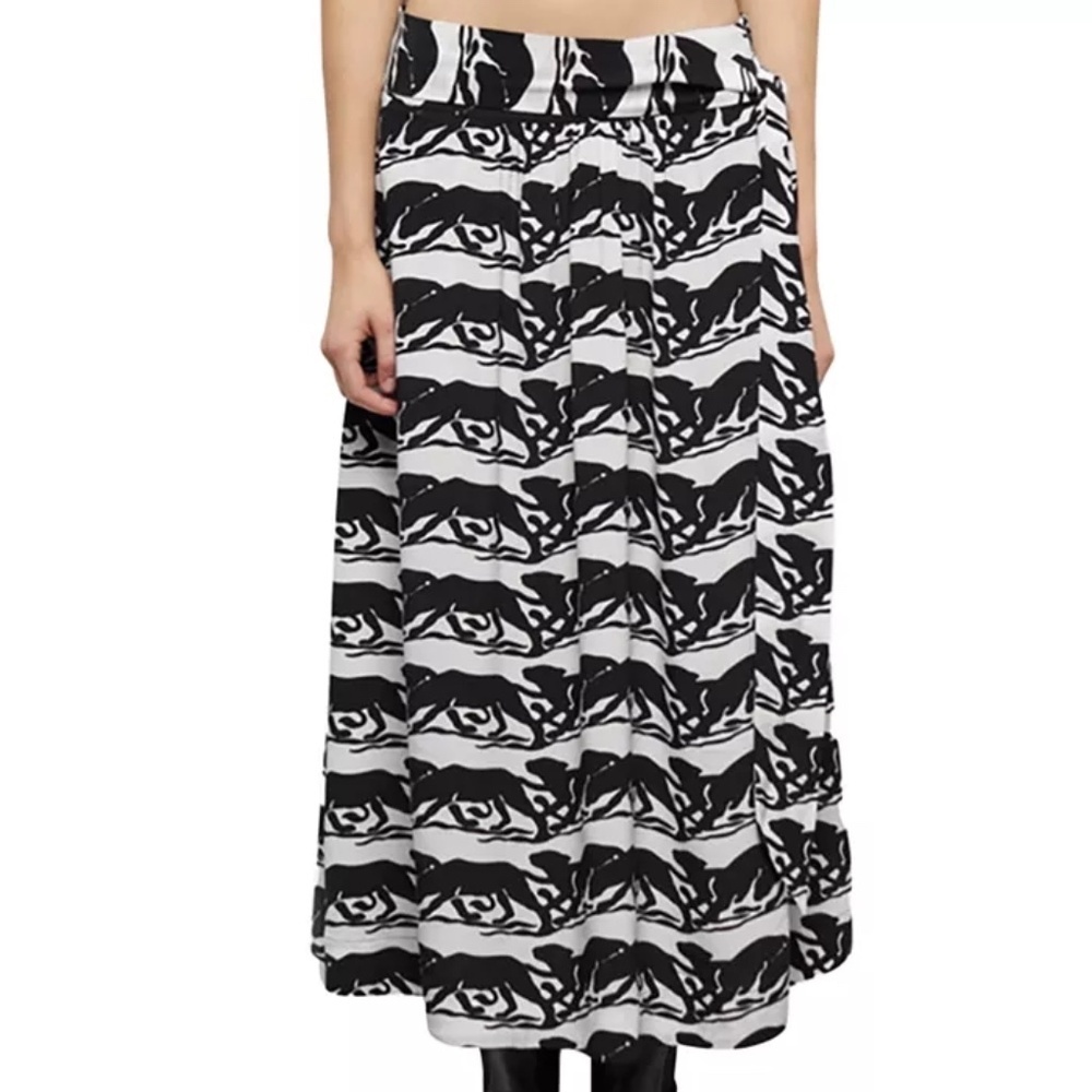 NWT | The Kooples | Wild Panther Print Midi Skirt